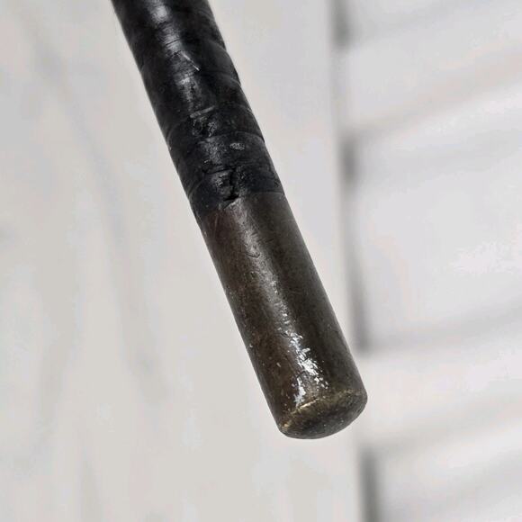 Antique Leather Wrapped Walking Cane Plantation Swagger Stick Black 35.5" - Picture 8 of 11